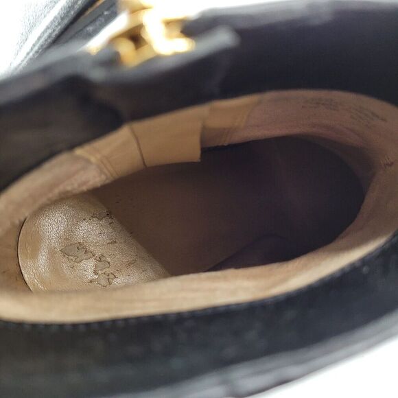 Michael Kors Boots Womens 8.5 Casual Side Zip Ankle Bootie Black Leather Heels - Picture 8 of 11